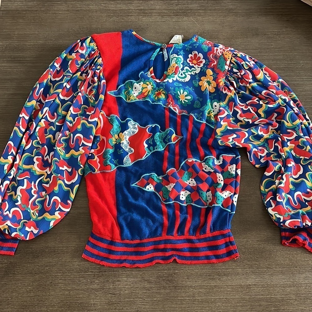 Vintage Diane Freis Blouse Size Small - Picture 2 of 6